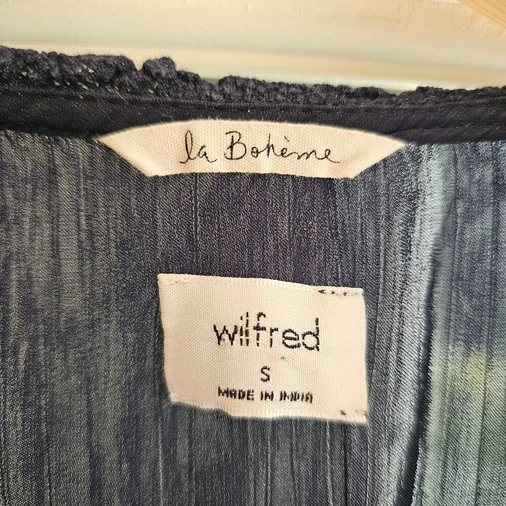 Dark Navy Wilfred Dark Academia Silky Dress - Picture 6 of 8